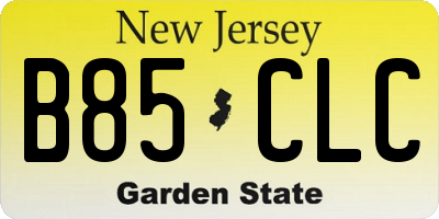 NJ license plate B85CLC