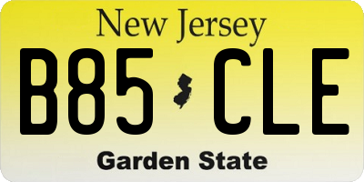NJ license plate B85CLE