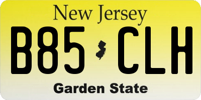 NJ license plate B85CLH