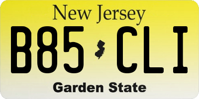 NJ license plate B85CLI