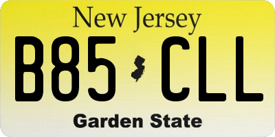 NJ license plate B85CLL