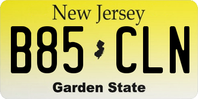 NJ license plate B85CLN
