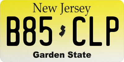 NJ license plate B85CLP