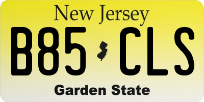 NJ license plate B85CLS