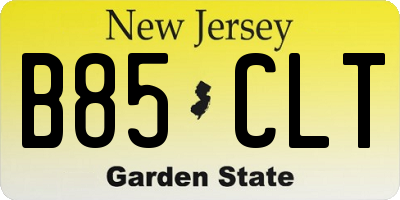 NJ license plate B85CLT