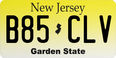 NJ license plate B85CLV