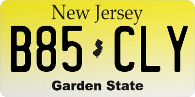 NJ license plate B85CLY