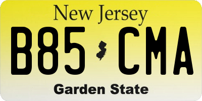 NJ license plate B85CMA