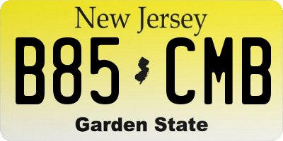 NJ license plate B85CMB
