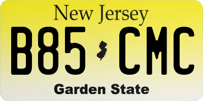 NJ license plate B85CMC