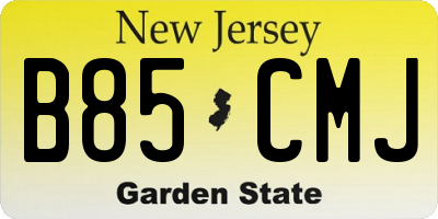 NJ license plate B85CMJ