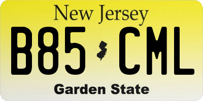 NJ license plate B85CML