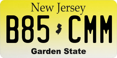 NJ license plate B85CMM
