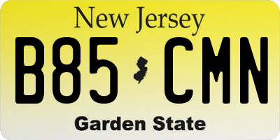 NJ license plate B85CMN