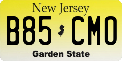 NJ license plate B85CMO