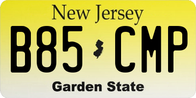 NJ license plate B85CMP