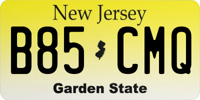 NJ license plate B85CMQ