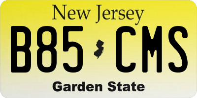 NJ license plate B85CMS