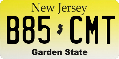 NJ license plate B85CMT