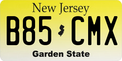 NJ license plate B85CMX