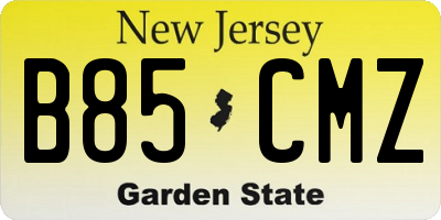 NJ license plate B85CMZ