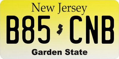 NJ license plate B85CNB