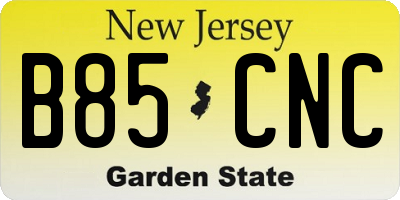 NJ license plate B85CNC