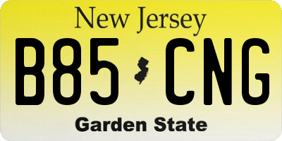 NJ license plate B85CNG