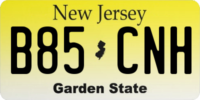 NJ license plate B85CNH
