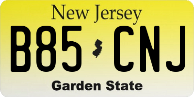 NJ license plate B85CNJ