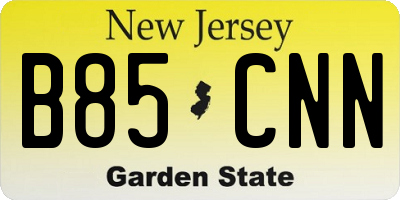 NJ license plate B85CNN