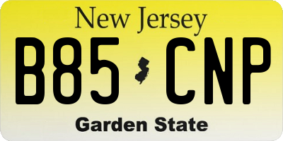 NJ license plate B85CNP