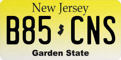 NJ license plate B85CNS