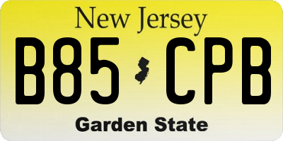NJ license plate B85CPB