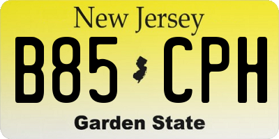 NJ license plate B85CPH