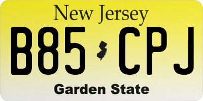 NJ license plate B85CPJ