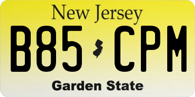 NJ license plate B85CPM