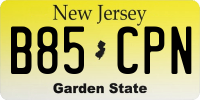 NJ license plate B85CPN
