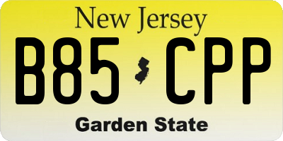 NJ license plate B85CPP
