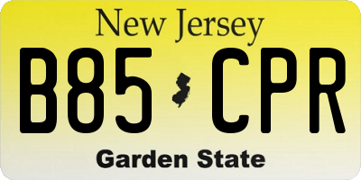 NJ license plate B85CPR