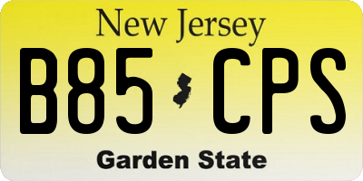 NJ license plate B85CPS