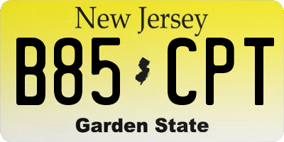 NJ license plate B85CPT