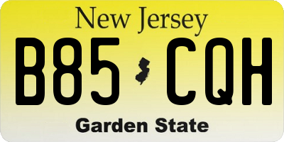 NJ license plate B85CQH