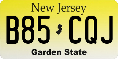 NJ license plate B85CQJ
