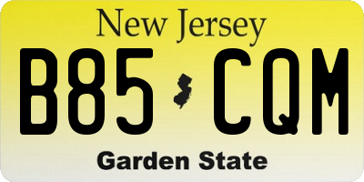 NJ license plate B85CQM