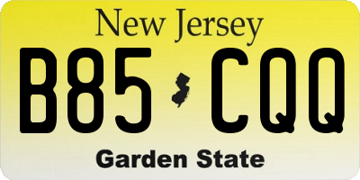 NJ license plate B85CQQ
