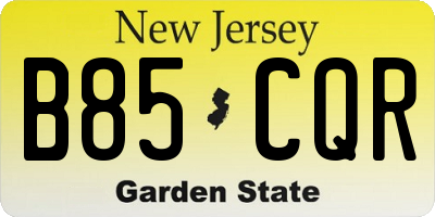 NJ license plate B85CQR