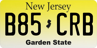 NJ license plate B85CRB
