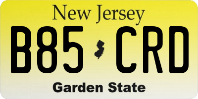 NJ license plate B85CRD