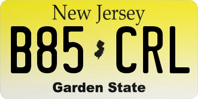 NJ license plate B85CRL